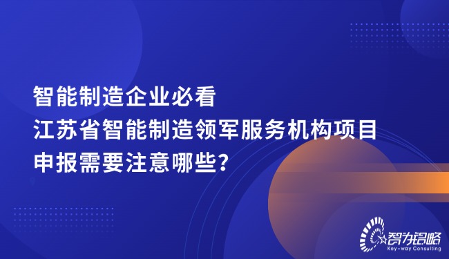 智能制造企業(yè)必看，江蘇省智能制造領(lǐng)軍服務(wù)機(jī)構(gòu)項(xiàng)目咨詢需要注意哪些？